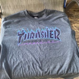Thrasher shirt from zumiez!! It is gray purple and blue and very good quality!!